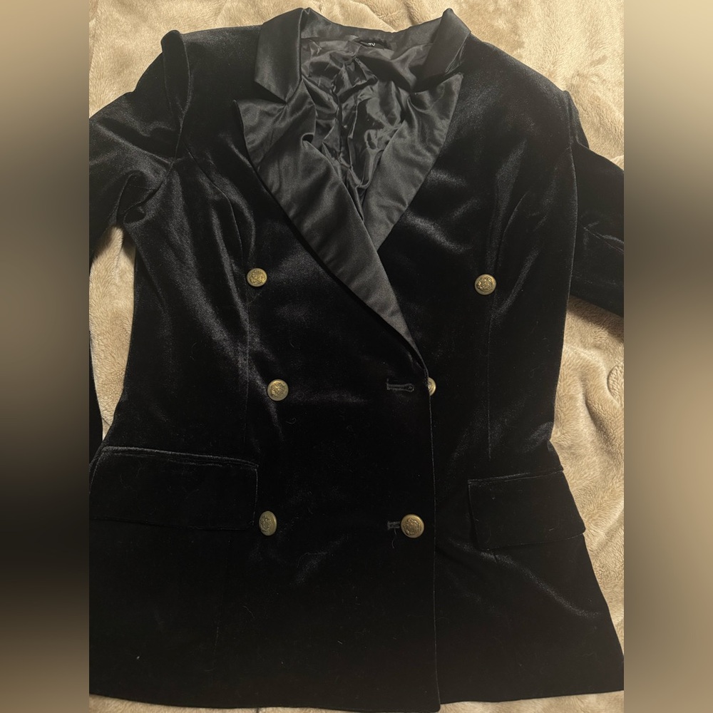 Missguided Black Velvet military Blazer new no tags